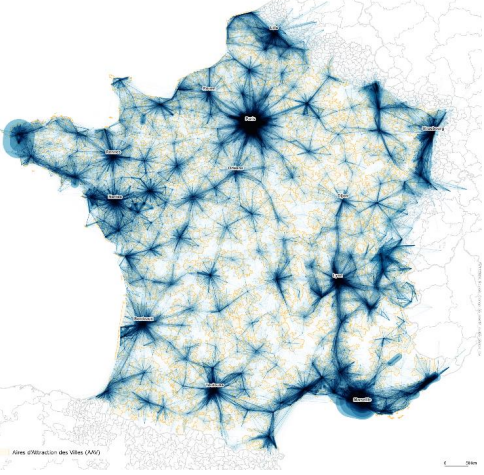 Carte de déplacement en jours ouvrés - novembre 2023