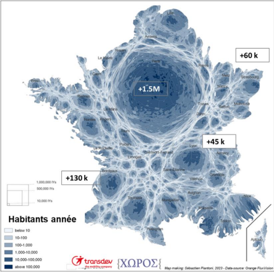 Carte habitants année